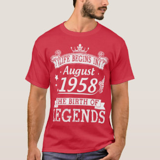 Het leven begint in augustus 1958 De geboorte van T-shirt