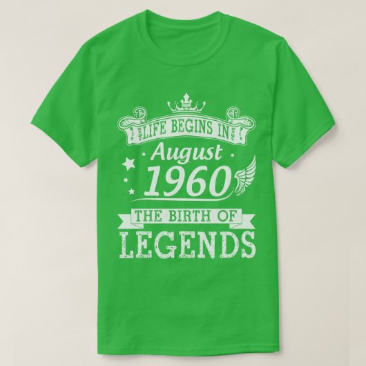 Het leven begint in augustus 1960 De geboorte van T-shirt (Design voorkant)