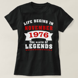 Het leven begint in november 1976. t-shirt