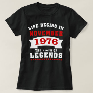 Het leven begint in november 1976. t-shirt