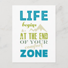 Het leven begint Inspirerend Citaat Typografie Dru Briefkaart