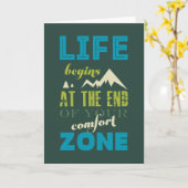 Het leven begint Inspirerend Citaat Typografie Dru Kaart (Gele Bloem)