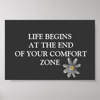 Het leven begint Inspirerend Poster