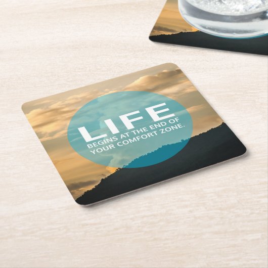 Het leven begint kartonnen onderzetters (Schuin)