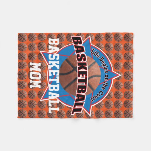 Het leven begint met Basketball Ma Fleece Deken (Voorkant (Horizontaal))