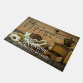 Het leven begint met koffie deurmat (Schuin)