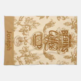 Het leven begint met koffie theedoek