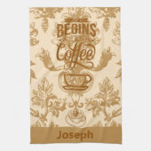 Het leven begint met koffie theedoek (Verticaal)