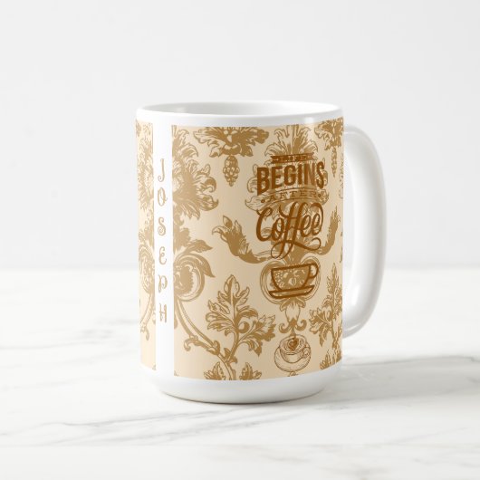 Het leven begint met koffiemok (Voorkant rechts)