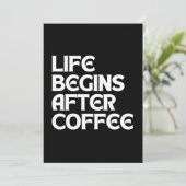 HET LEVEN BEGINT NA COFFIE KAART (Staand voorkant)
