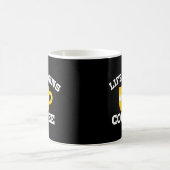 Het leven begint na de koffie Basic Dark Koffiemok (Center)