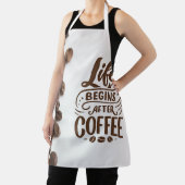 Het leven begint na de koffie - Fun Coffee Lover S Schort (Insitu)