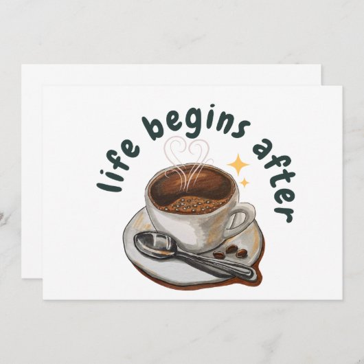 Het leven begint na de koffie kaart (Voorkant / Achterkant)