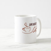 Het leven begint na de koffie, koffie vol Mok (Voorkant rechts)