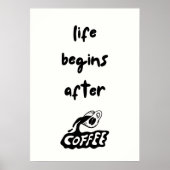 Het leven begint na de koffie poster (Voorkant)