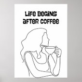 Het leven begint na de koffie poster (Voorkant)