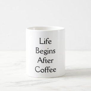 Het leven begint na de koffie typografie koffiemok