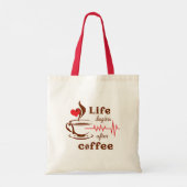 Het leven begint na de koffiebus tote bag (Achterkant)