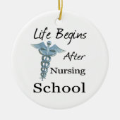 Het leven begint na de verpleegschool keramisch ornament (Voorkant)