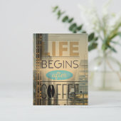 Het leven begint na een cafeïneverslaving briefkaart (Staand voorkant)