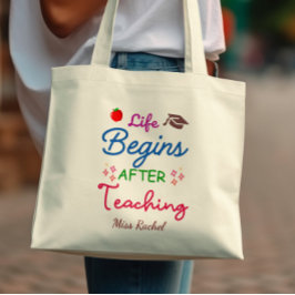 Het leven begint na het onderwijzen van moderne le tote bag