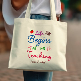 Het leven begint na het onderwijzen van moderne le tote bag