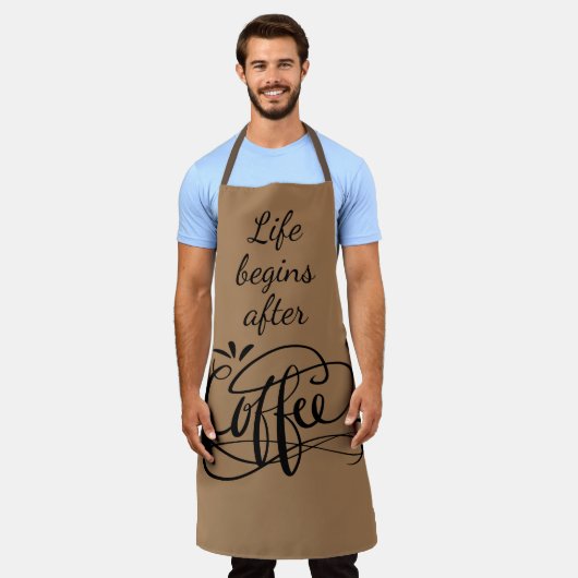 Het leven begint na het schort van de bruine koffi (Gedragen)