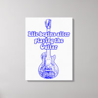 Het leven begint na het spelen van de gitaar. bla