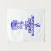 Het leven begint na het spelen van de gitaar. bla wandkleed (Voorkant (horizontaal))