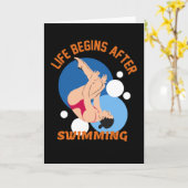 Het leven begint na het zwemmen - Perfect schemero Kaart (Gele Bloem)
