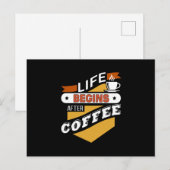 Het leven begint na koffie briefkaart (Voorkant / Achterkant)