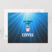 Het leven begint na koffie briefkaart (Voorkant / Achterkant)