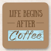 het leven begint na koffie grappig bier onderzetter (Voorkant)