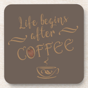 het leven begint na koffie grappig bier onderzetter