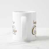 Het leven begint na koffie grote koffiekop (Achterkant)