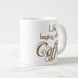 Het leven begint na koffie grote koffiekop