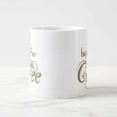 Het leven begint na koffie grote koffiekop (Voorkant)