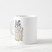 Het leven begint na koffie koffiemok (Voorkant links)