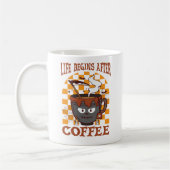 Het leven begint na koffie koffiemok (Links)