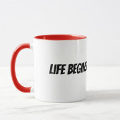 het leven begint na koffie mok (Links)