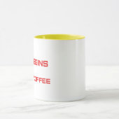 Het leven begint na koffie mok (Midden)