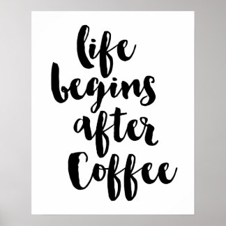 Het leven begint na koffie-Poster Poster