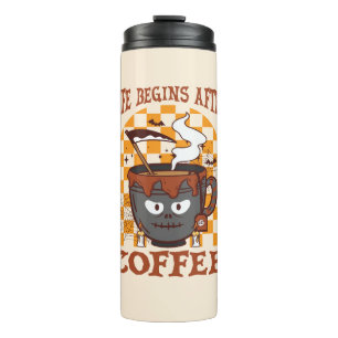 Het leven begint na koffie thermosbeker