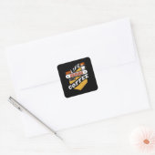 Het leven begint na koffie vierkante sticker (Envelop)