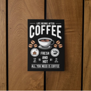 Het leven begint na Koffieprijsopgave Briefkaart