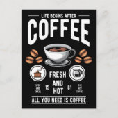 Het leven begint na Koffieprijsopgave Briefkaart (Voorkant)