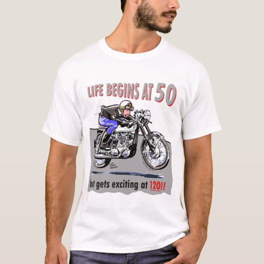 Het leven begint om 50, maar wordt opwindend om 12 t-shirt (Voorkant)