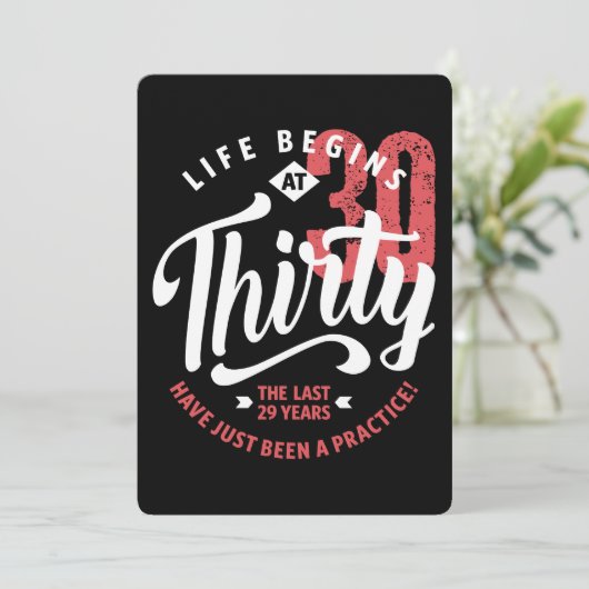 Het leven begint op 30 uur | 30e verjaardag kaart (Staand voorkant)