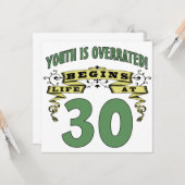 Het leven begint op 30e verjaardag kaart (Voorkant / Achterkant in situ)