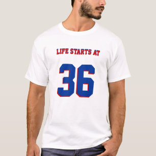 Het leven begint op 36 Funny 36th Birthday Humor T-shirt